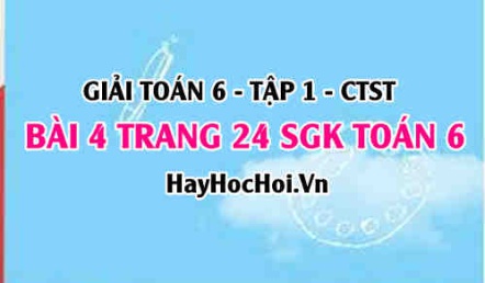 Giải bài 4 trang 24 Toán 6 Tập 1 SGK Chân trời sáng tạo